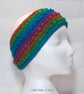 Ladies crochet rainbow twist ear warmer. Crochet ear warmer. Rainbow headband. - Image 8