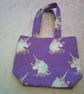 Unicorn Heads on Mauve Childs Fabric Handbag