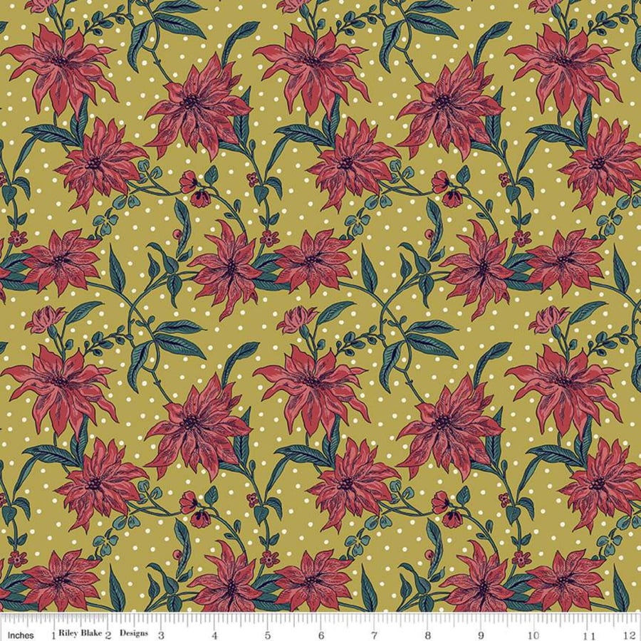 SALE Liberty Fabric Seasons Greetings Collection - Poinsetta