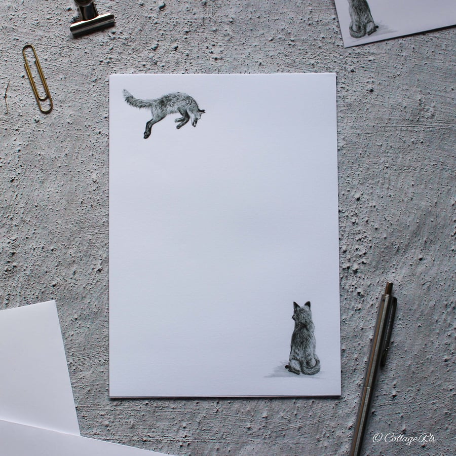 Fox Letter Writing Paper Hand Designed By Cotta... - Folksy