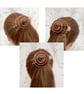 Antique Copper Spiral Bun Cage, Twisted Copper Hair Pin,Bun Holder for Long hair - Image 5