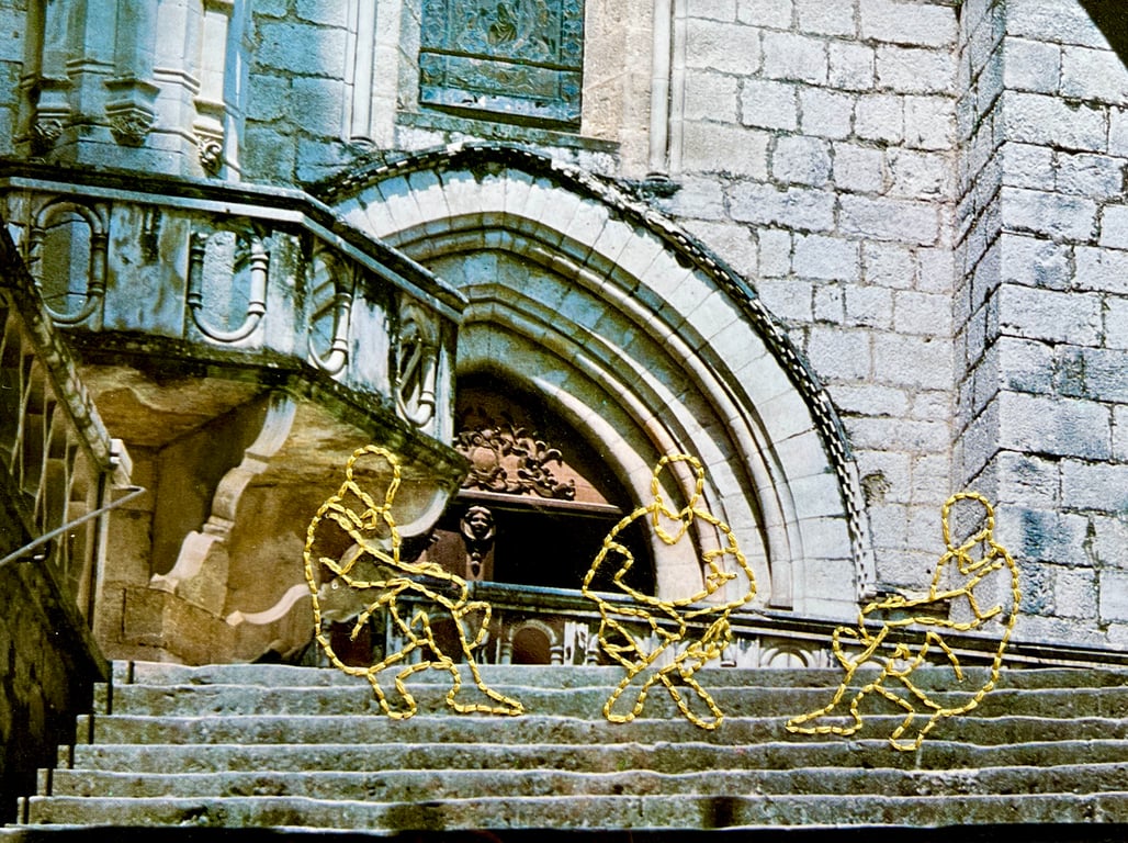 Hand embroidered vintage book page