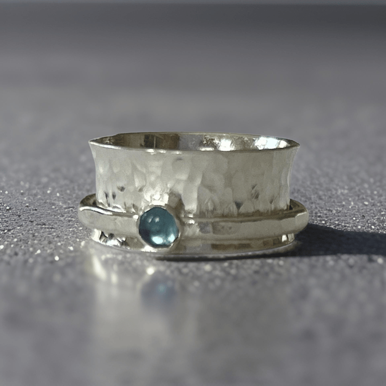 Silver Topaz Spinner Ring