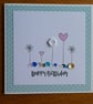Birthday Card - Flowers, Hearts and Sequins - Turquoise and Pink - Image 8