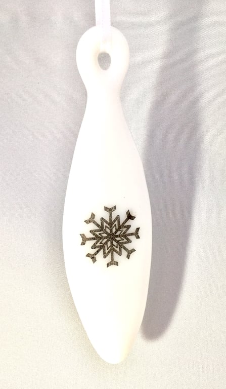 White Christmas Snowflake Glass Christmas Decoration 