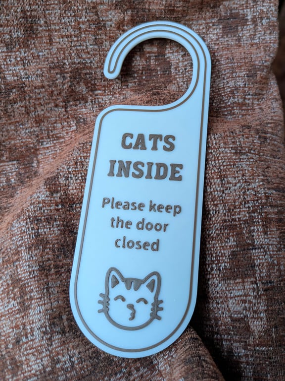 Door hanger indoor cat cats sign