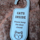 Door hanger indoor cat cats sign