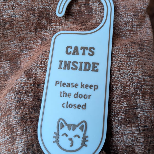 Door hanger indoor cat cats sign