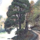Mixed Media on Paper - River Wharfe, North Yorkshire