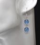 Sapphire Blue Crackle Bead Earrings - Image 1