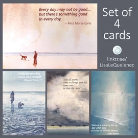 Blank coastal art card sets with inspiring words of wisdom bundle cello free