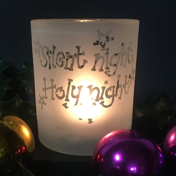 “Silent Night, Holy Night” Christmas Tealight Holder