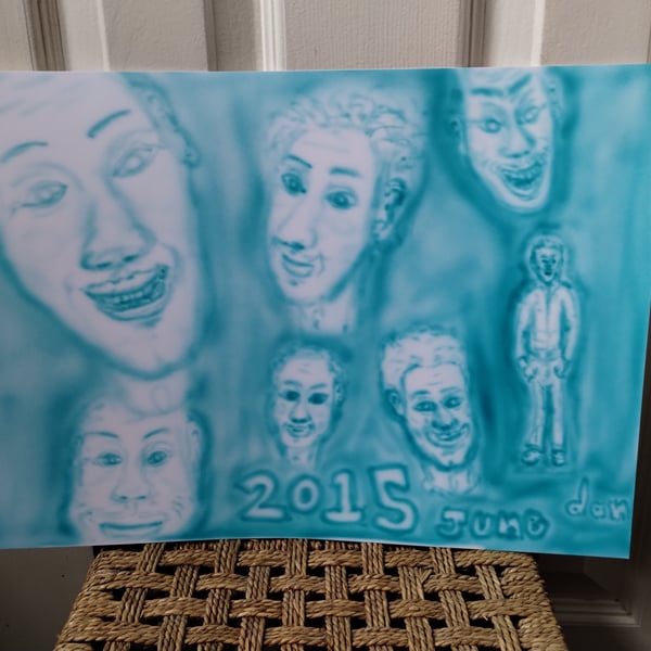 airbrushed faces on paper