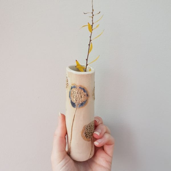 Dandelion Ceramic Bud Vase