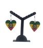 Ethiopian flag earrings, love Ethiopia,   loveheart jewellery, african queen, 