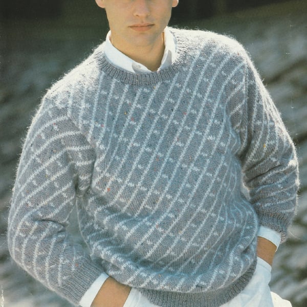 VINTAGE KNITTING PATTERN Mans Wilky Sweater