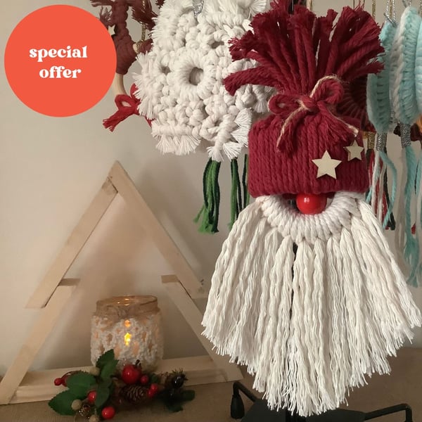 Macrame Christmas GONK Hanging Ornament - Special Offer Available