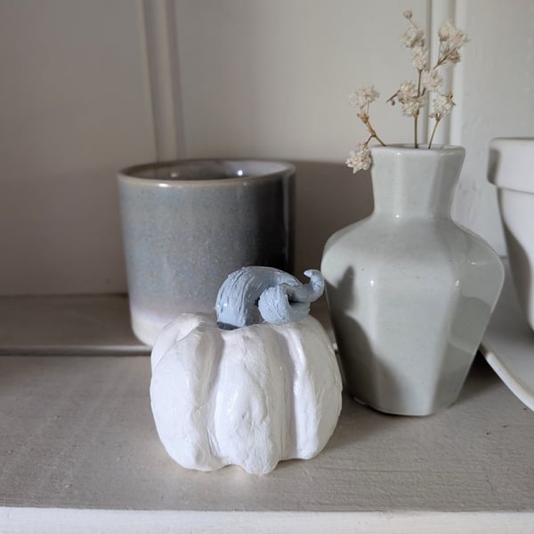 Duck Egg Blue Textured Pumpkin