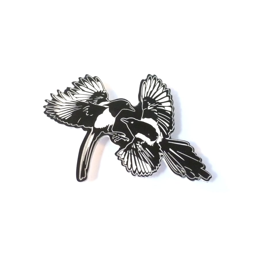Magpie magnet, fridge magnet for magpie lovers, two for joy 