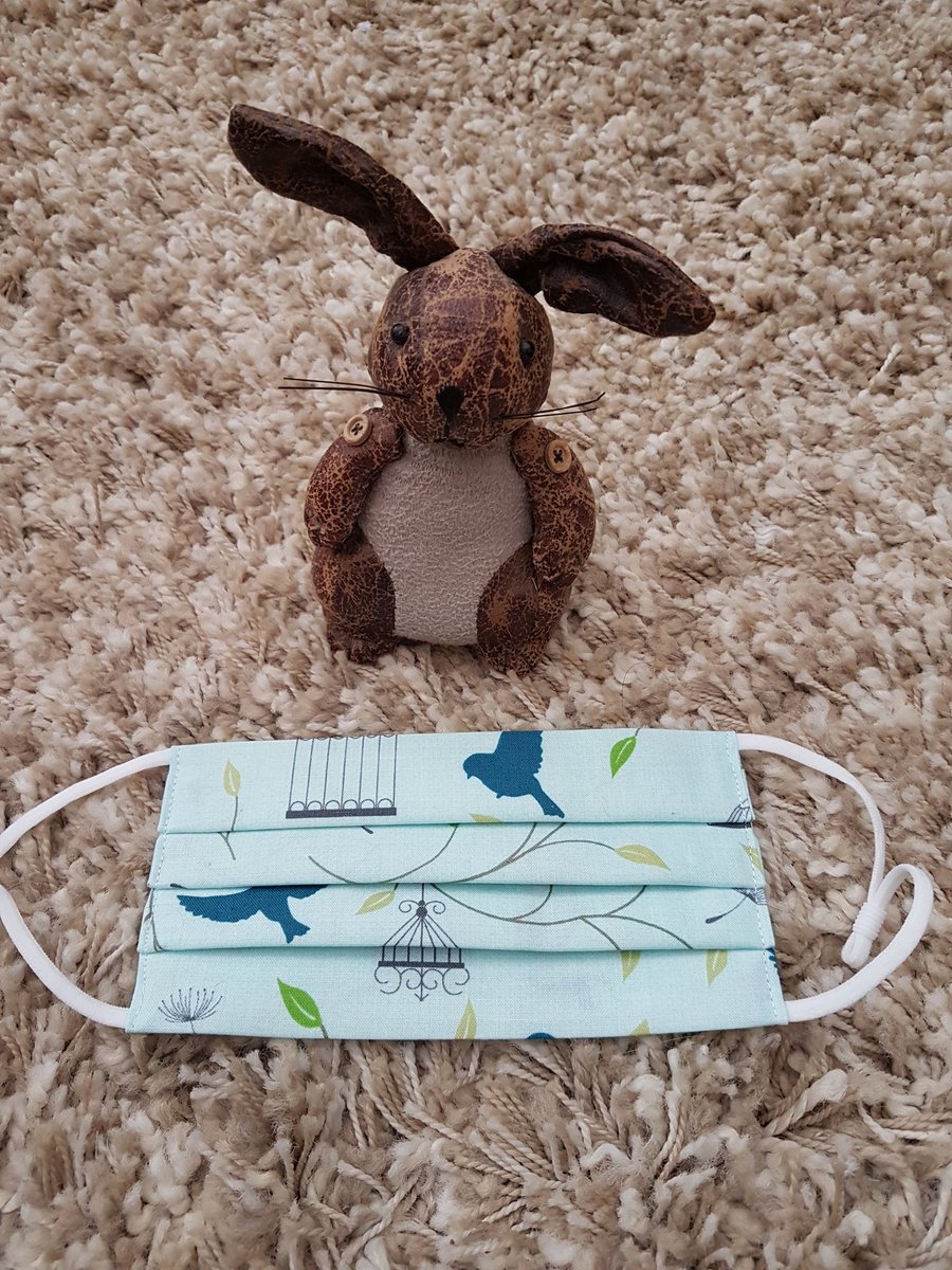 Adult face covering – Bird cage print