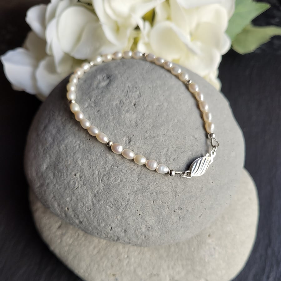 Freshwater Pearl and Sterling Silver Bracelet
