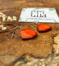Dazzling Orange Ceramic Earrings; Foraged Bristol Clay, Hypoallergenic Steel Hoo - Image 5