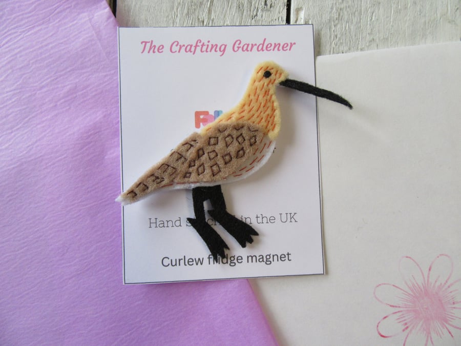 Curlew fridge magnet, bird magnet