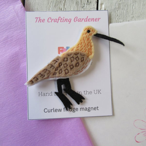 Curlew fridge magnet, bird magnet