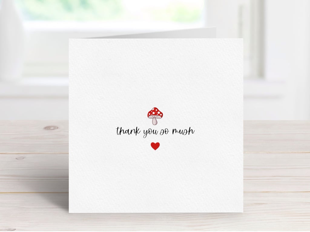 Autumn Themed Thank You Greeting Card, Cute Handmade Pun Card.