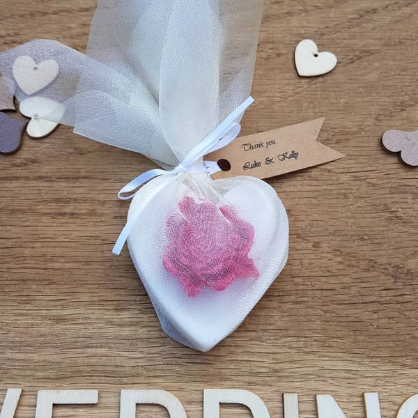 Large soap heart with flower