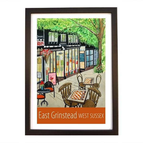 East Grinstead travel poster print by Susie West