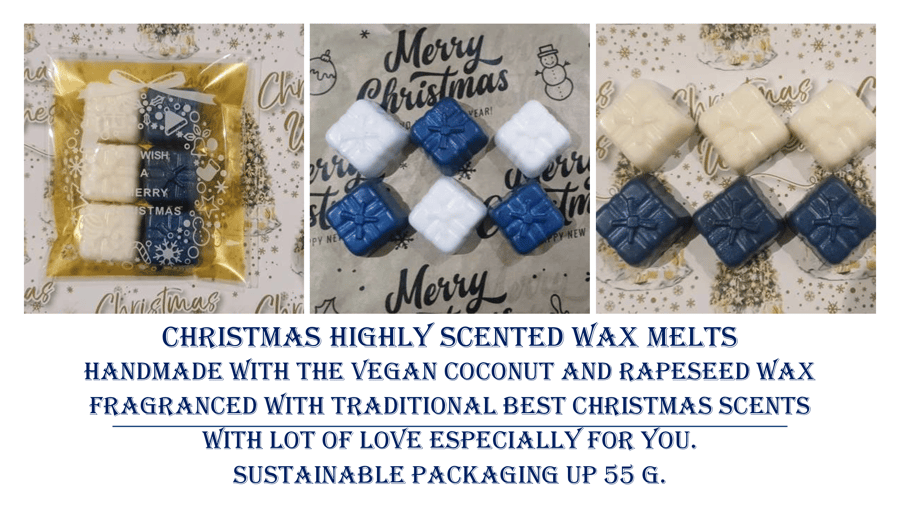 Sustainable Christmas Highly Scented Wax Melts Vegan Wax Melts Oil Burner Melts