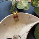 Goldstone flower dangle earrings 