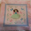 100% cotton fabric squares. Green fairy, blue butterflies (50)