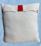 Handmade Crochet Cushion Cover with Pad - England Flag St George's Cross 16x16" - Image 2
