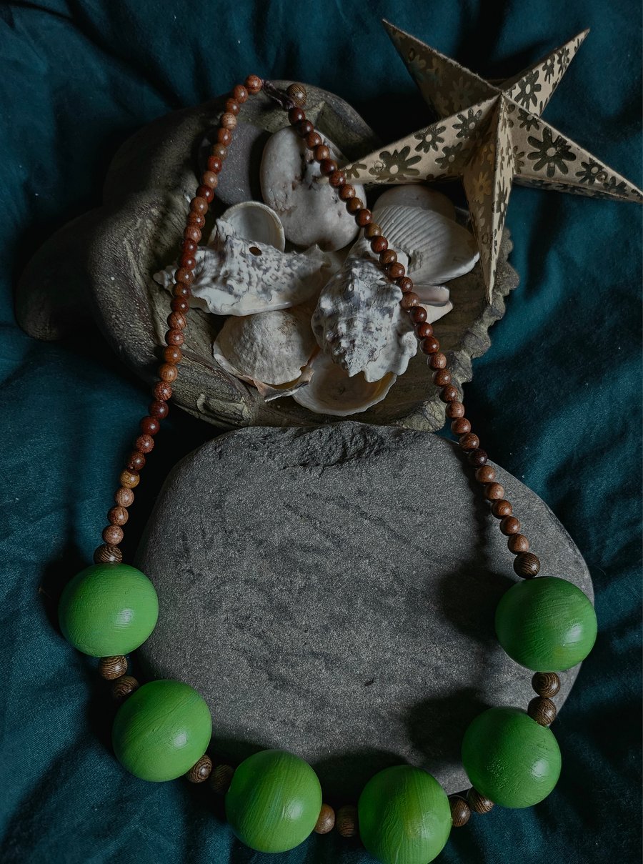 Funky n Chunky Wooden Bead Necklace