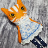 Handmade Miniature Cat Doll Ginger Striped