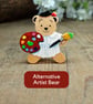 Artist Gift, Handmade Tiny Painter Teddy Bear Pin, Art Student Teacher Gift - Image 9