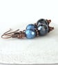 Dangly copper earrings with Preciosa® crystal - Image 1