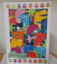 CUTE DRAGONS, BEES AND OWLS BIRTHDAY CARD. - Image 3