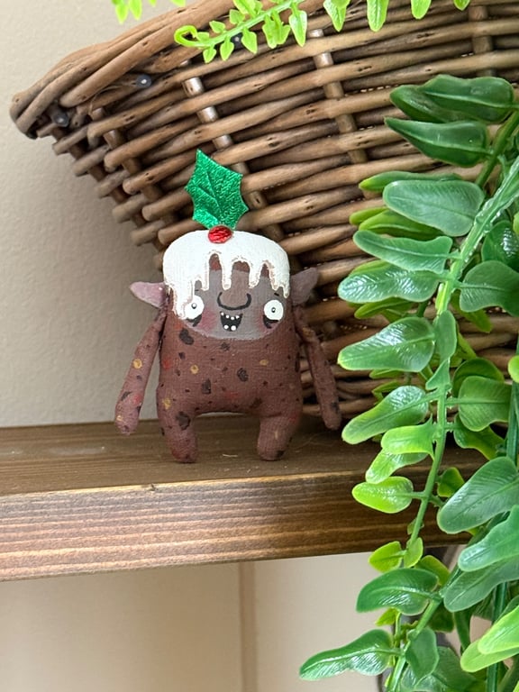 Christmas Pudding Brownie Art Doll 1