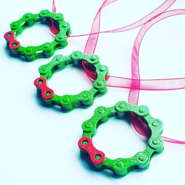 Christmas Wreath - Bicycle Chain Tree Decoration Cute Handmade Gift will be love