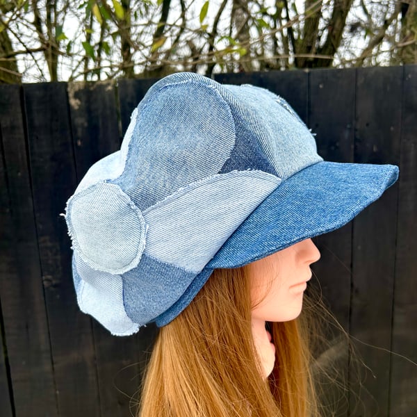 Women’s denim Baker boy cap