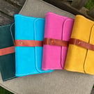 Beautiful colourful leather journal cover with hardback A5 journal included