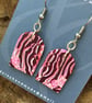 Pink and Burgundy Arch Shaped Earrings - Image 3
