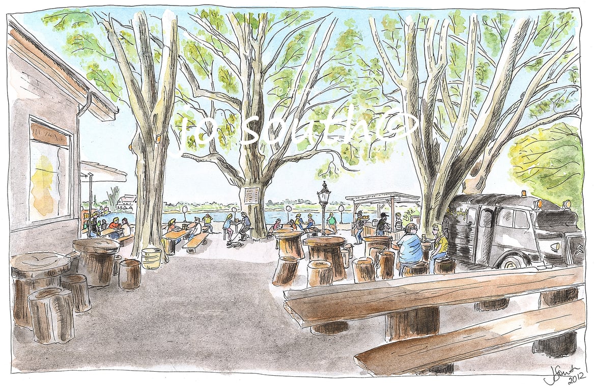 Alt am Rhein, Burghof, Kaiserswerth., Germany - Limited Edition Art Print