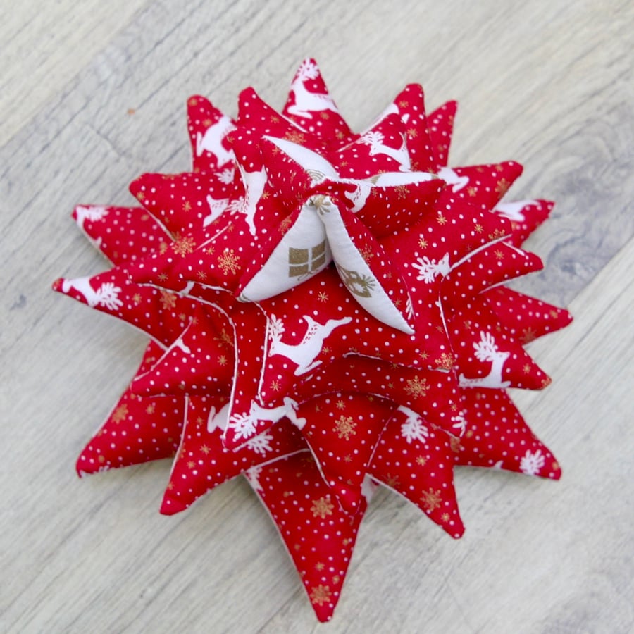 Fabric Christmas Tree Table Decoration with Snowflake design