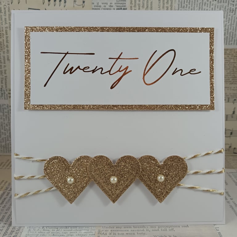 Handmade 21st Birthday card