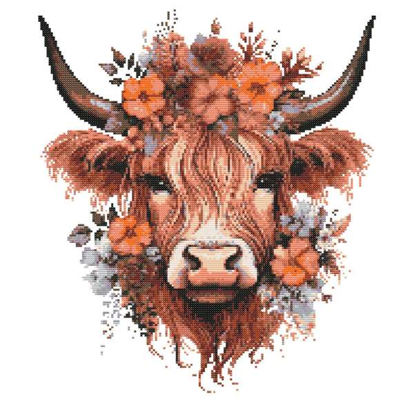 HIGHLAND COW - Cross Stitch Pattern - Cross Stitch Chart