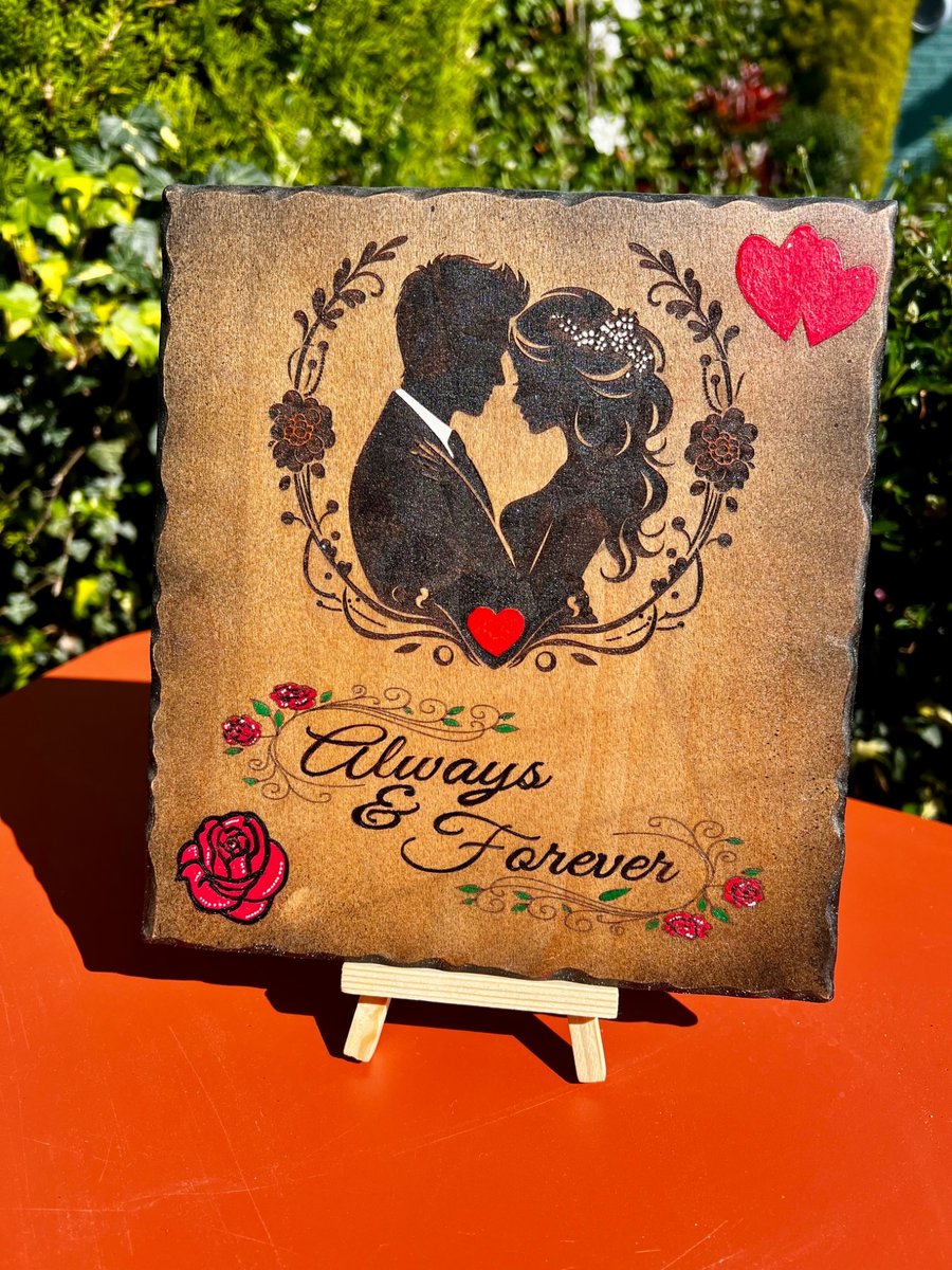 Romantic bespoke wooden plaque 
